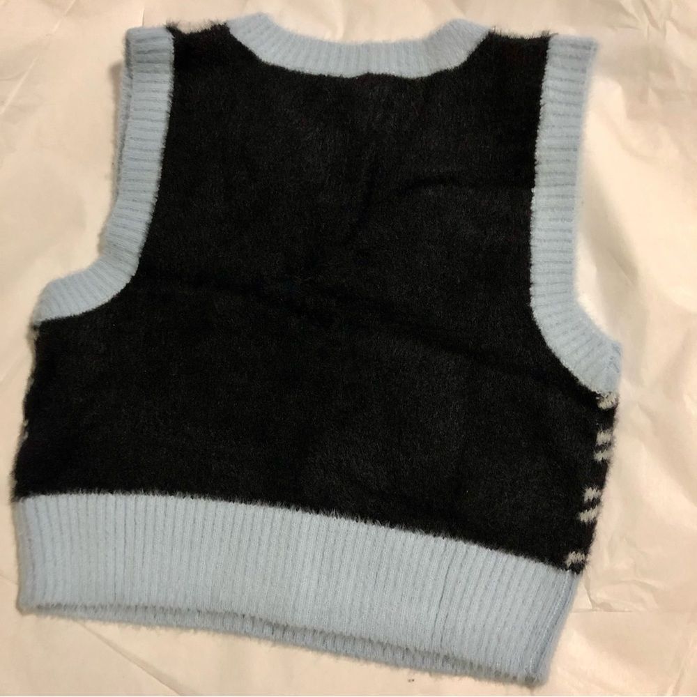 NWT 2pc - H&M DIVIDED CROPPED SWEATER set | Houndstooth Sweater Vest & Skirt - Picture 6 of 10